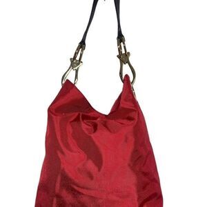JPK Paris 75 Red Canvas with Gold Hardware Shoulder Bag Bucket Bag